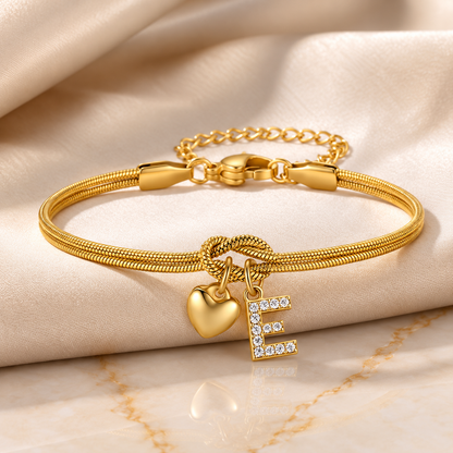 Love Knot Initial Bracelet