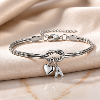 Love Knot Initial Bracelet