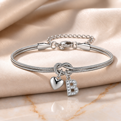 Love Knot Initial Bracelet
