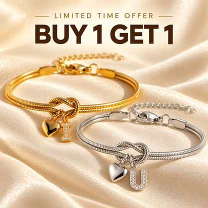 Love Knot Initial Bracelet