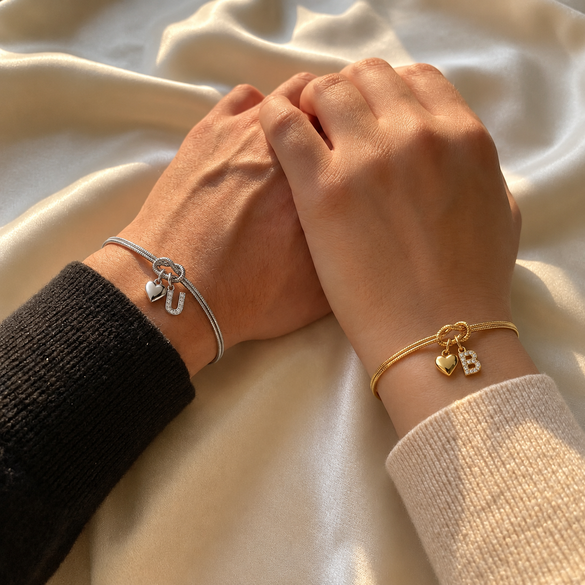 Love Knot Initial Bracelet