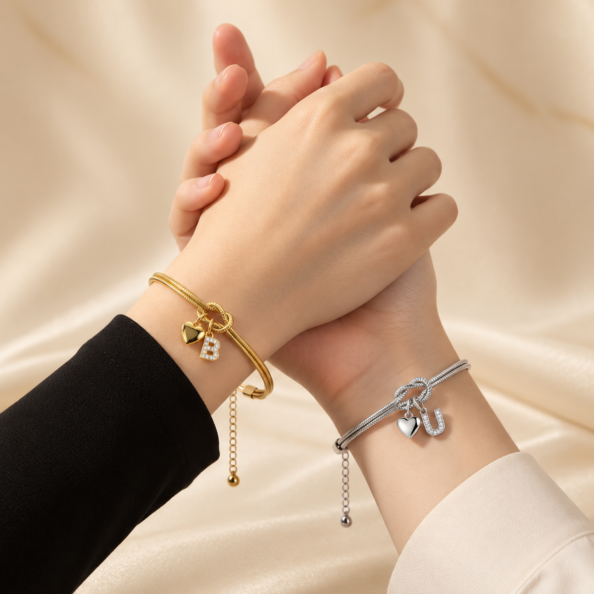 Love Knot Initial Bracelet