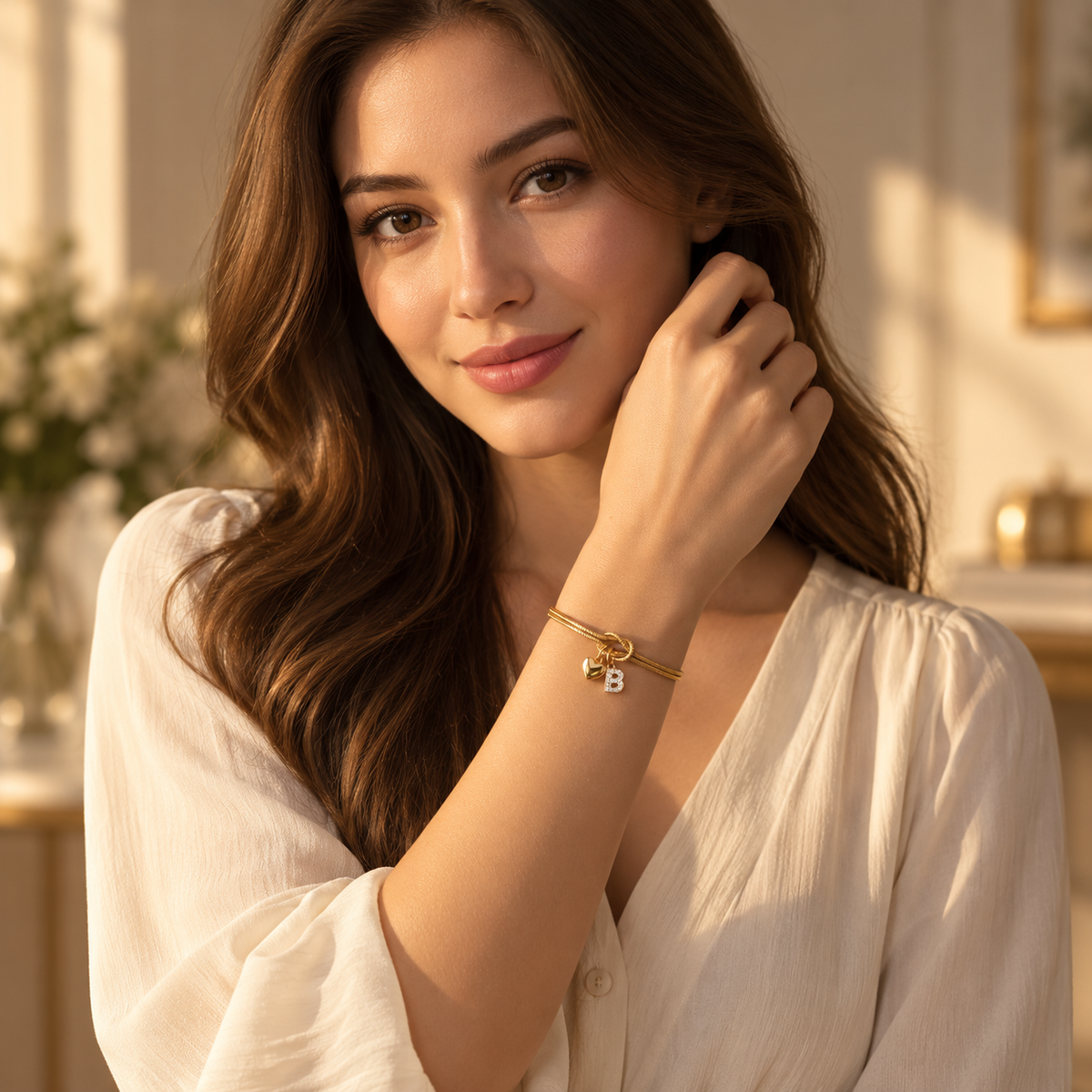 Love Knot Initial Bracelet