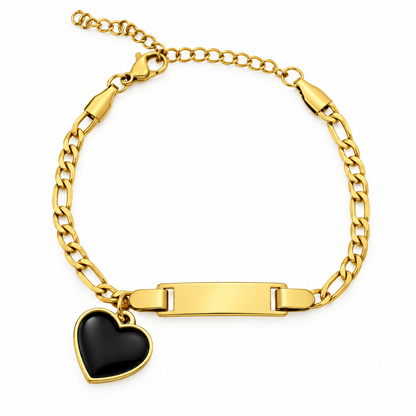 Personalized Heat-Activated Heart Charm Hidden Photo Bracelet with Engraved Text