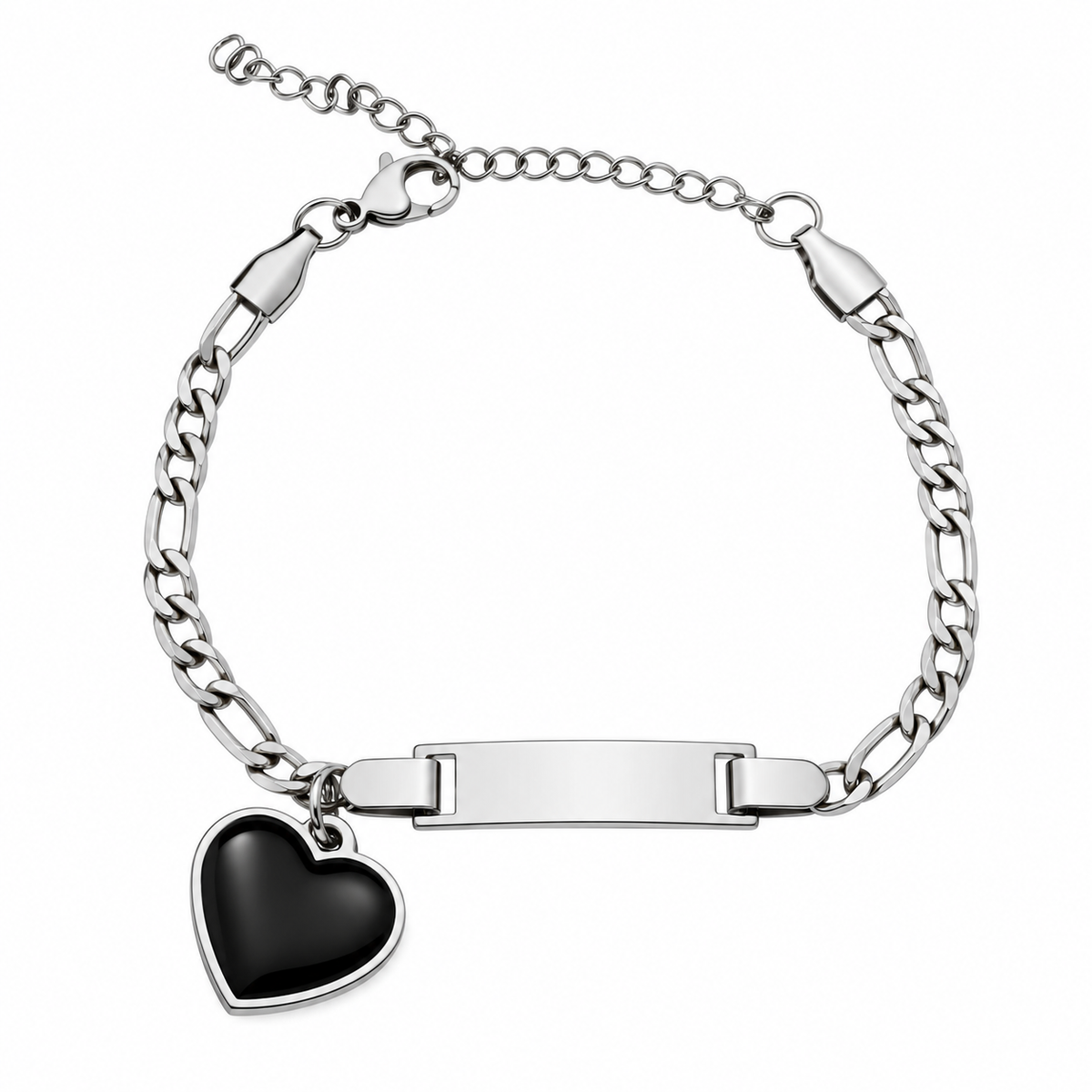 Personalized Heat-Activated Heart Charm Hidden Photo Bracelet with Engraved Text