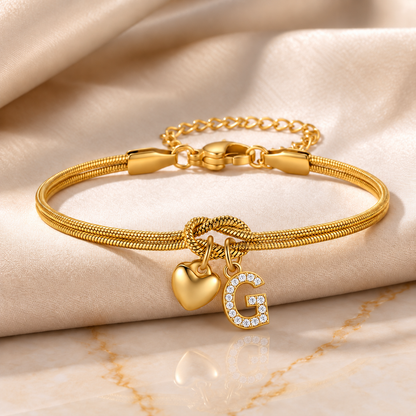 Love Knot Initial Bracelet