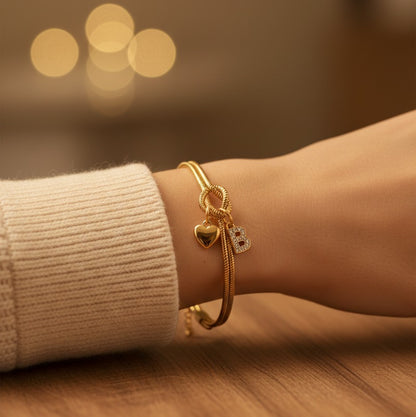 Love Knot Initial Bracelet