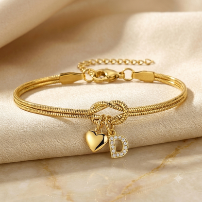 Love Knot Initial Bracelet