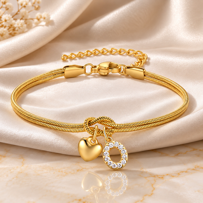 Love Knot Initial Bracelet