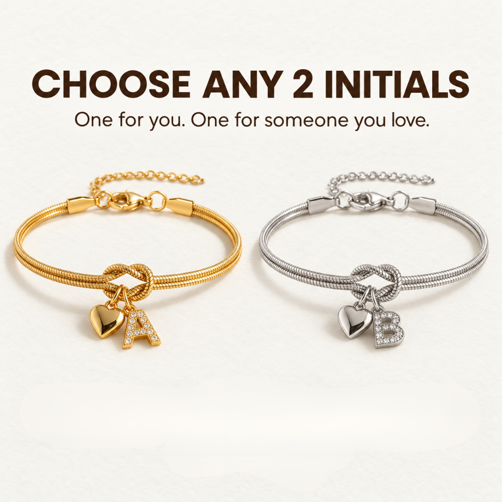 Love Knot Initial Bracelet