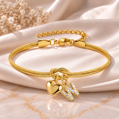 Love Knot Initial Bracelet